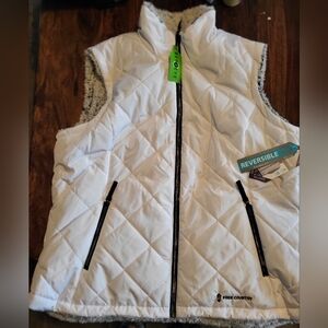 FREE COUNTRY WHITE REVERSIBLE PUFFER VEST WOMEN'S SZ XXL NWT